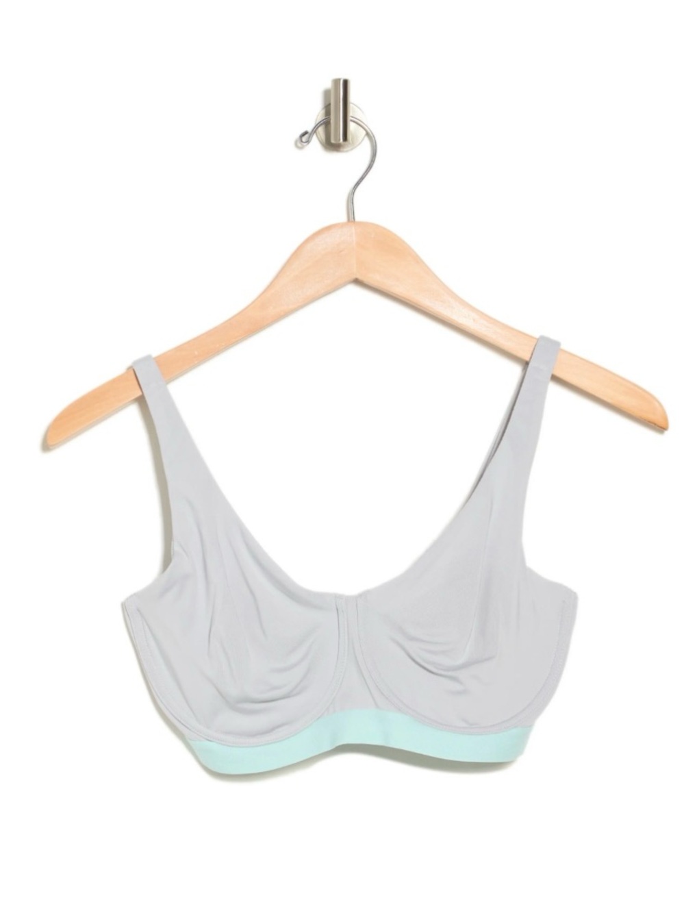 NWT Natori Light Gray Underwire Bra with Mint Band